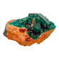 Raw dioptase crystal specimen from the Republic of the Congo, deep emerald-green druzy on matrix, specimen 20, view 3