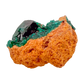 Raw dioptase crystal specimen from the Republic of the Congo, deep emerald-green druzy on matrix, specimen 20, view 4