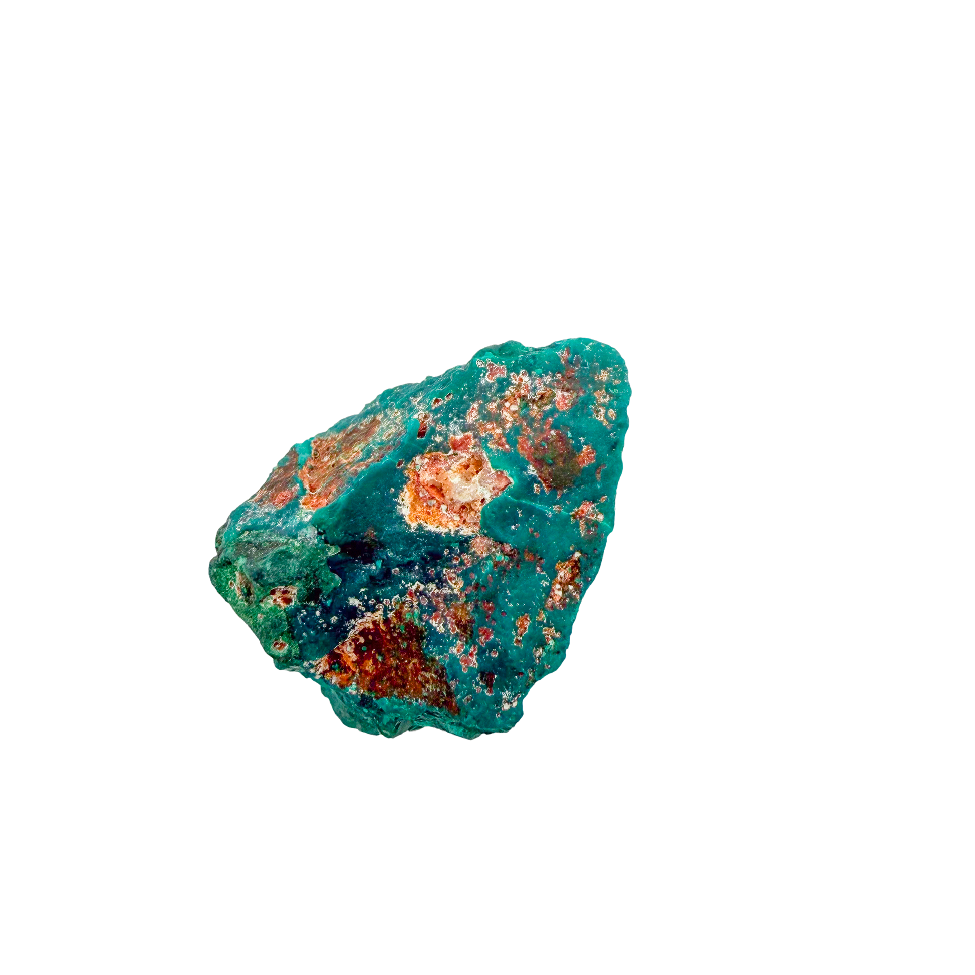 Raw dioptase crystal specimen from the Republic of the Congo, deep emerald-green druzy on matrix, specimen 6, view 3