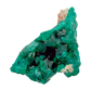 Raw dioptase crystal specimen from the Republic of the Congo, deep emerald-green druzy on matrix, specimen 9, view 1