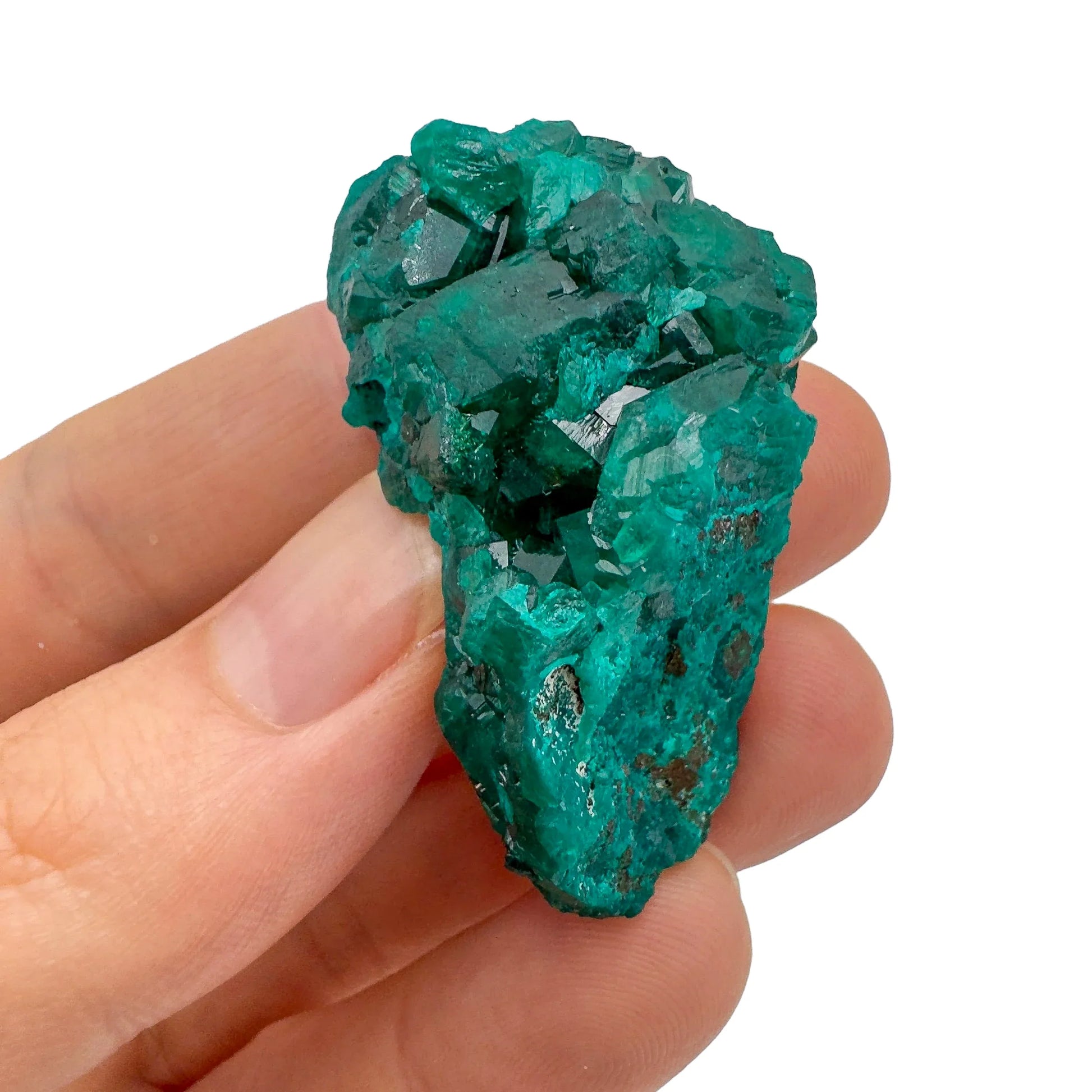 Detail shot of Grade AA Dioptase raw under natural light