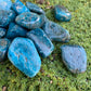 Full profile of Grade AA Apatite tumbled stone ready to ship from Beyond Bohemian