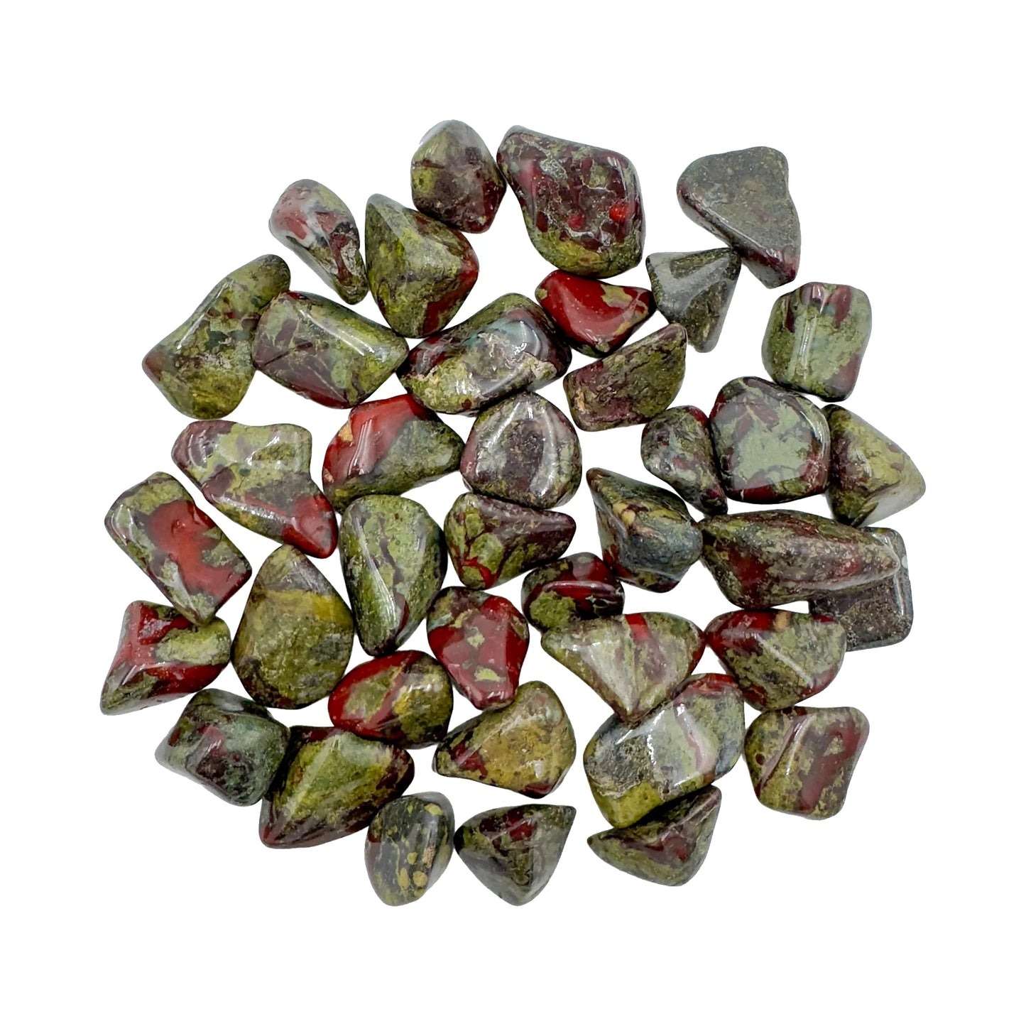 Dragon Bloodstone Crystals for Confidence, Energy & Grounding — green polished, hand-selected AA from South Africa