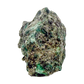 Raw emerald in matrix, side view showing green crystal pockets