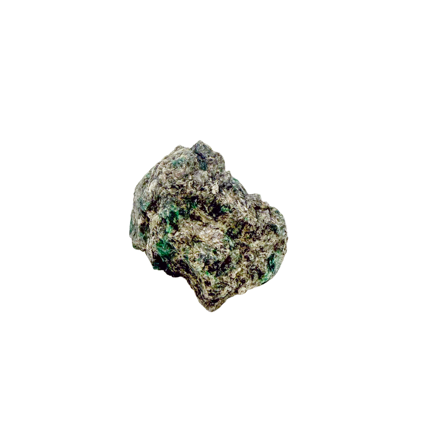 Raw emerald in matrix, detail of green crystal seams