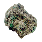 Raw emerald in matrix, detail of green crystal seams