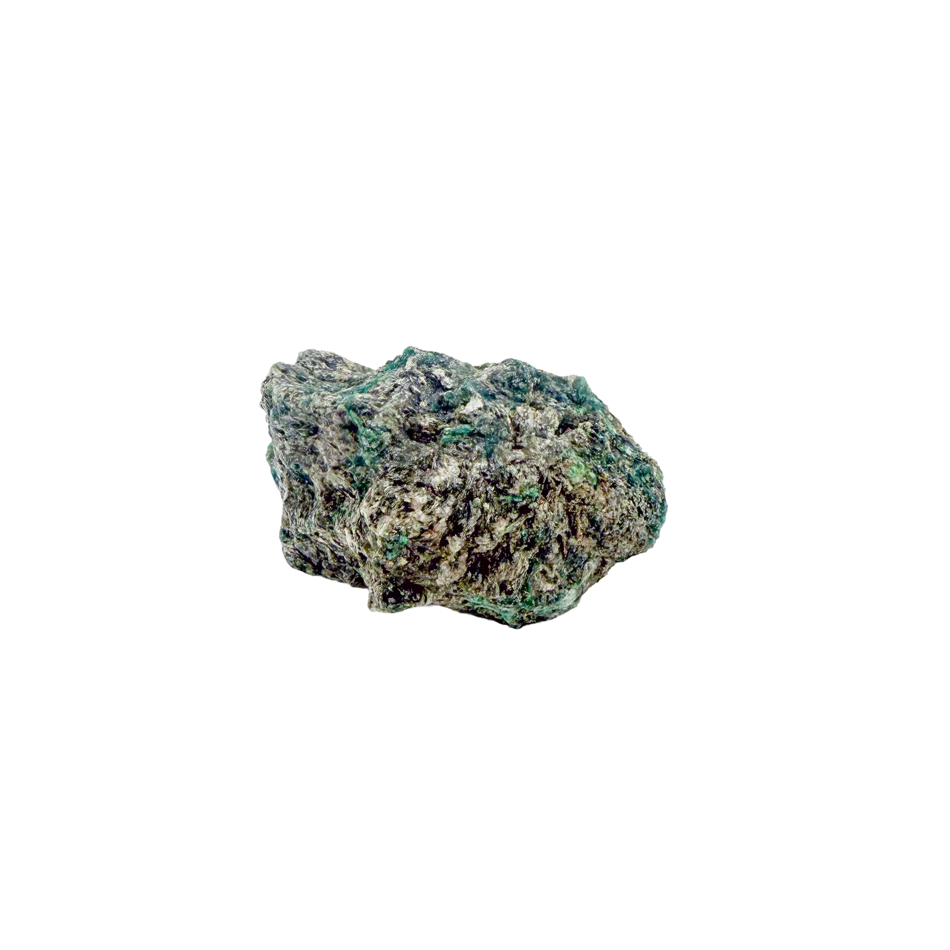 Raw emerald specimen in mica-schist matrix from Zimbabwe, AA grade, green beryl crystal in silvery host rock