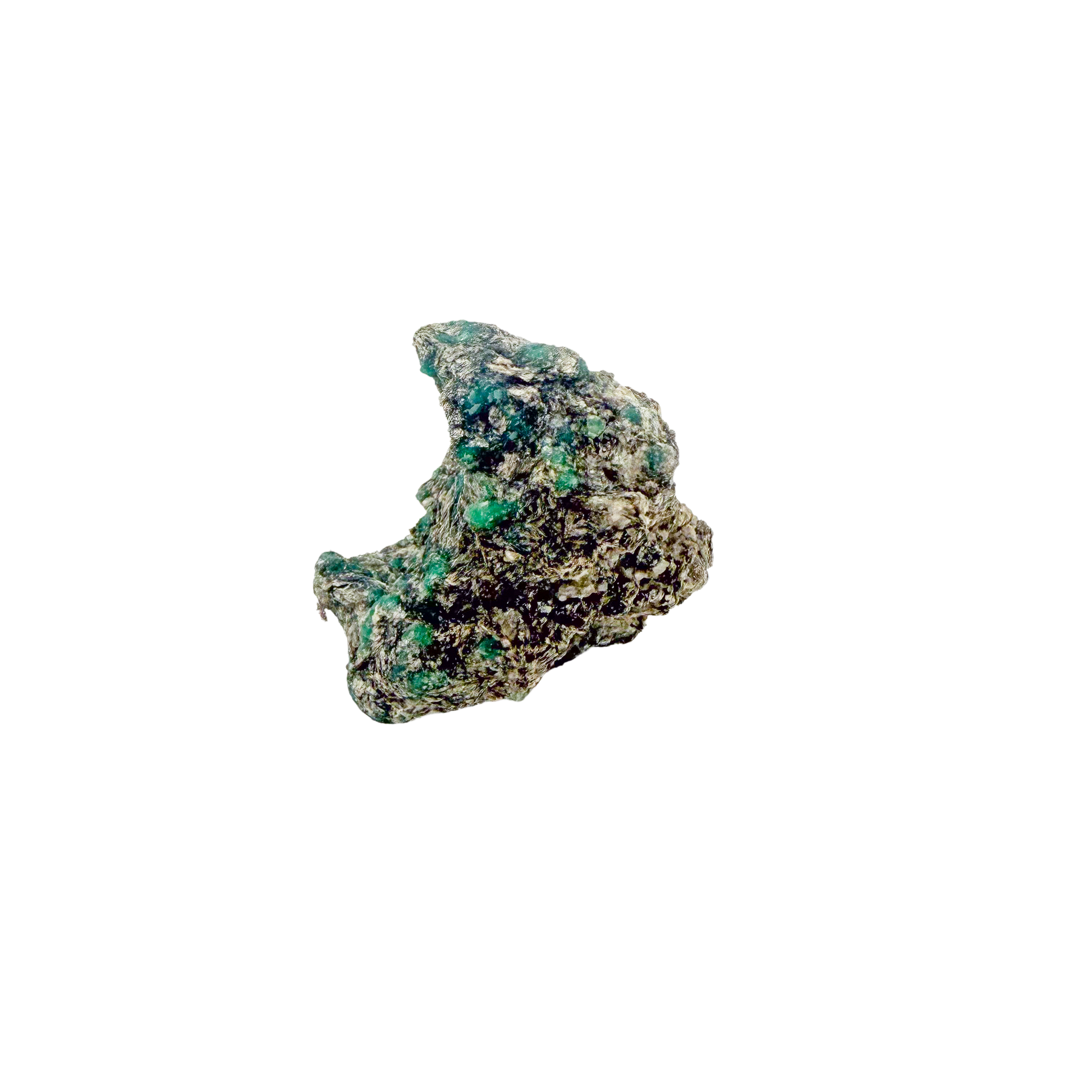 Raw emerald in matrix, alternate angle of green beryl
