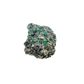 Raw emerald in matrix, side view showing green crystal pockets