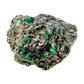 Raw emerald specimen from Zimbabwe, front view of green beryl in matrix