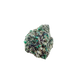 Raw emerald in matrix, side view showing green crystal pockets