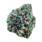 Raw emerald in matrix, side view showing green crystal pockets