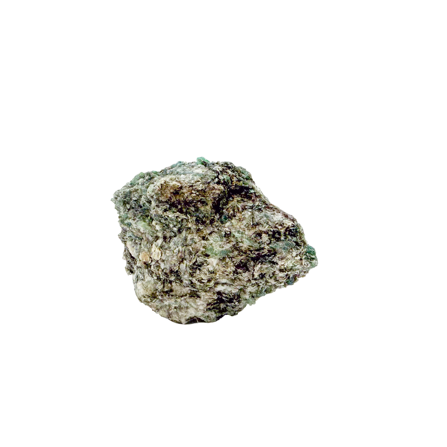 Raw emerald in matrix, detail of green crystal seams