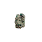 Raw emerald in matrix, side view showing green crystal pockets