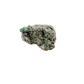Raw emerald in matrix, side view showing green crystal pockets