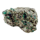 Raw emerald in matrix, side view showing green crystal pockets
