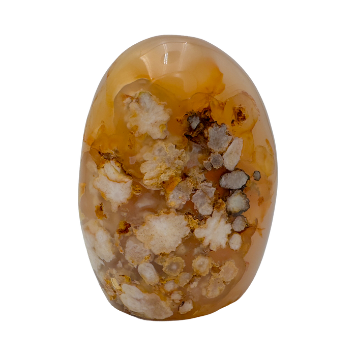 Top view of Flower Agate freeform from Madagascar
