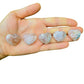 Detail capture of Flower Agate polished heart, showing subtle veining.