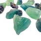 Grouping of raw Fluorite, Grade AA, translucent purple and green banding