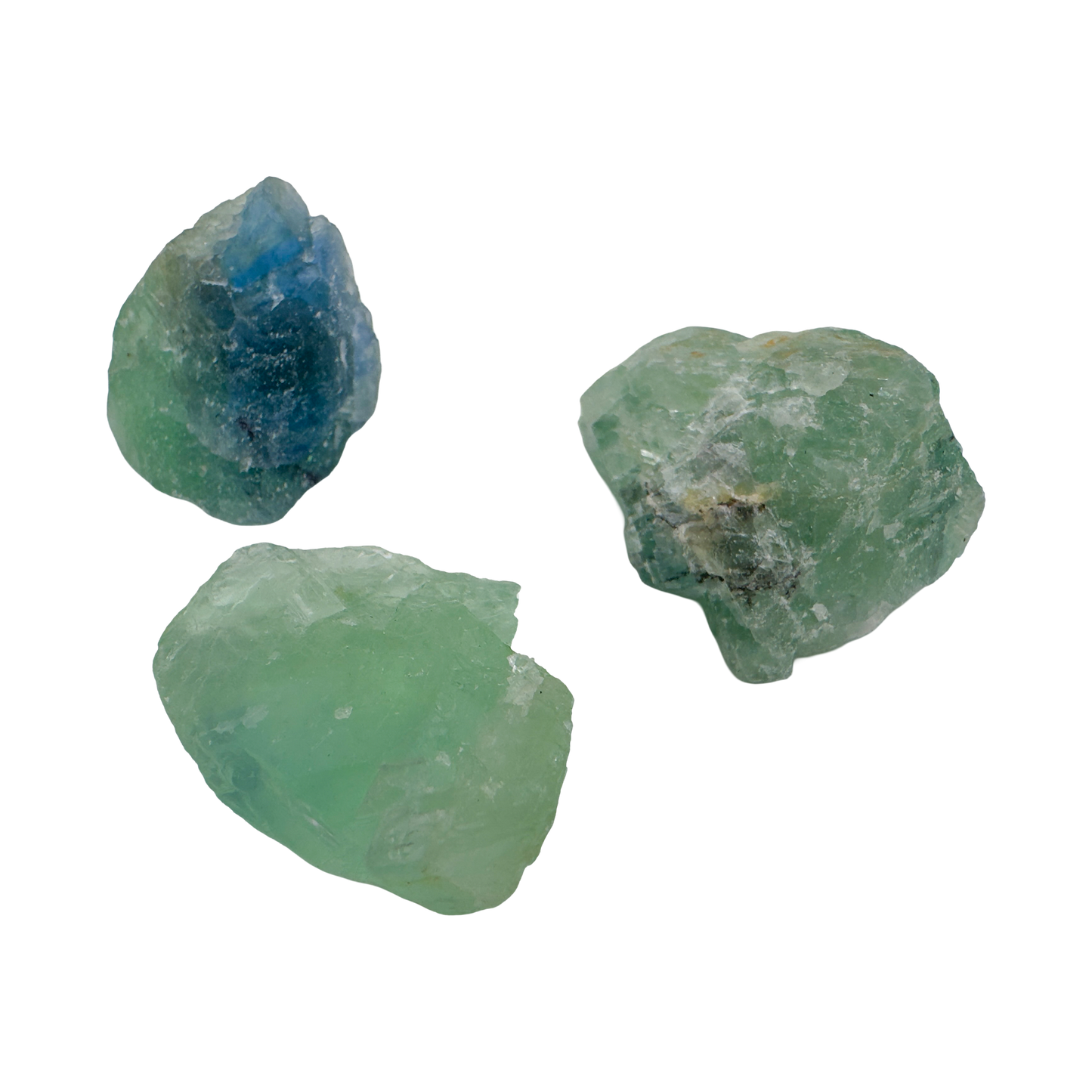 Close view of a Fluorite raw stone showing color banding, Grade AA, Brazil