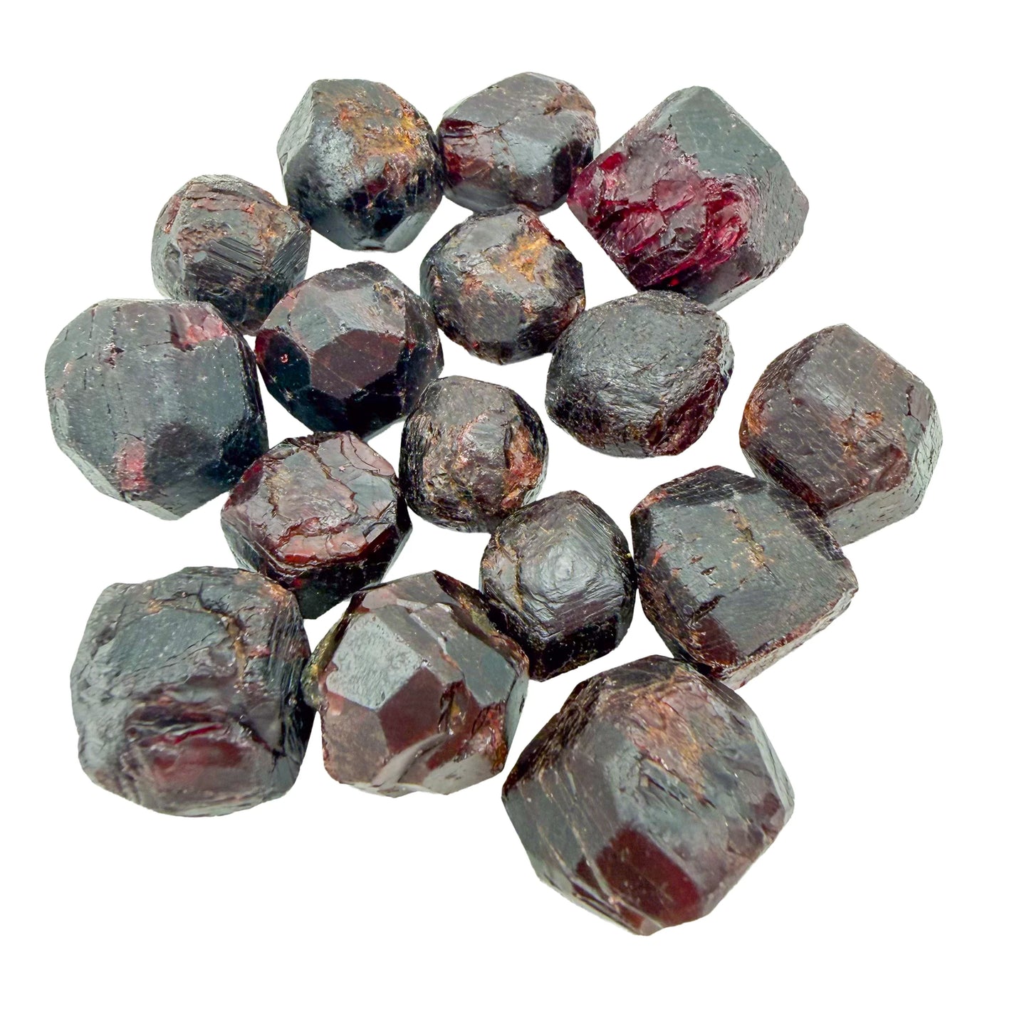 Dense cluster of Brazilian Garnet crystals, untreated and unpolished