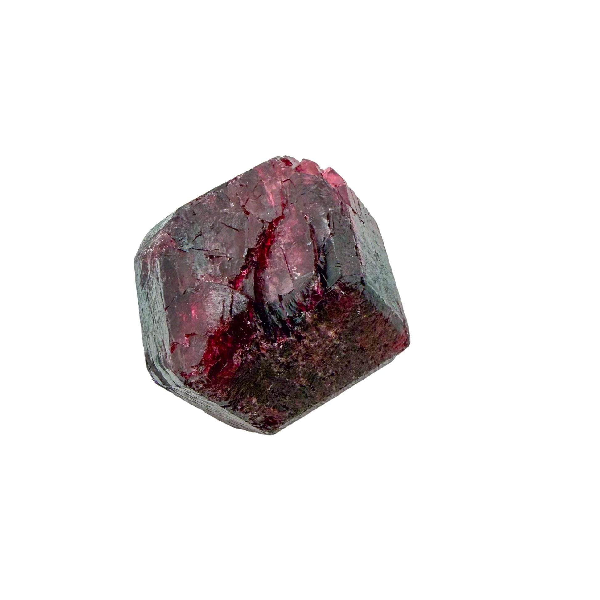 Macro of a single AA grade Garnet crystal from Minas Gerais showing deep red translucency