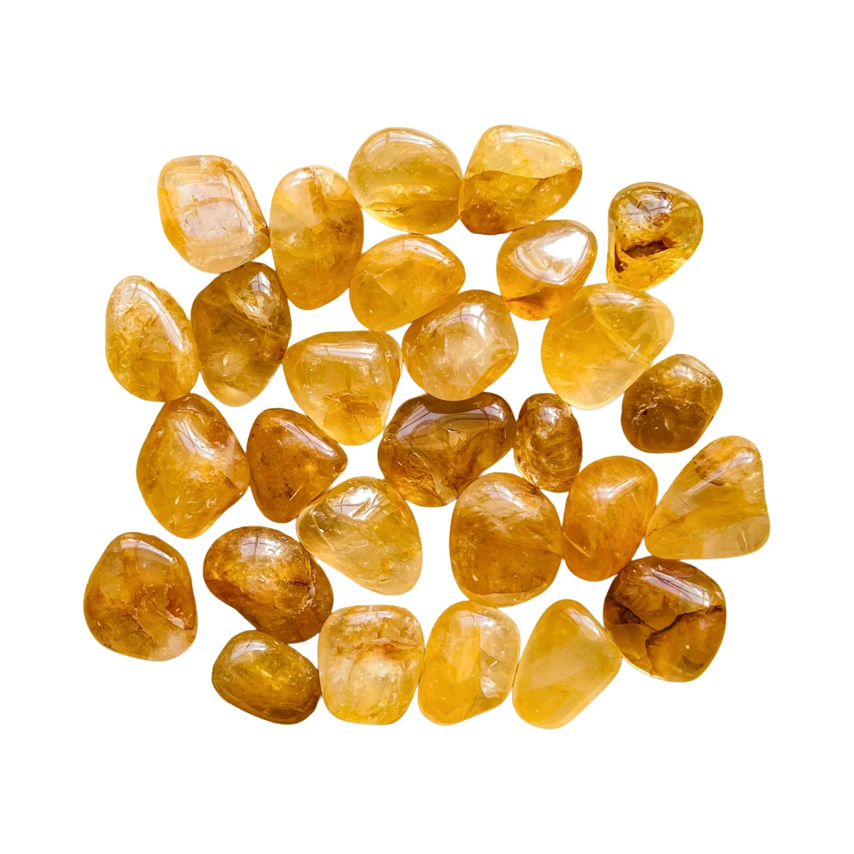 Tumbled Golden Healer Crystals traditionally associated with Cleansing, Healing & Manifestation — clear polished, AAA grade from Brazil