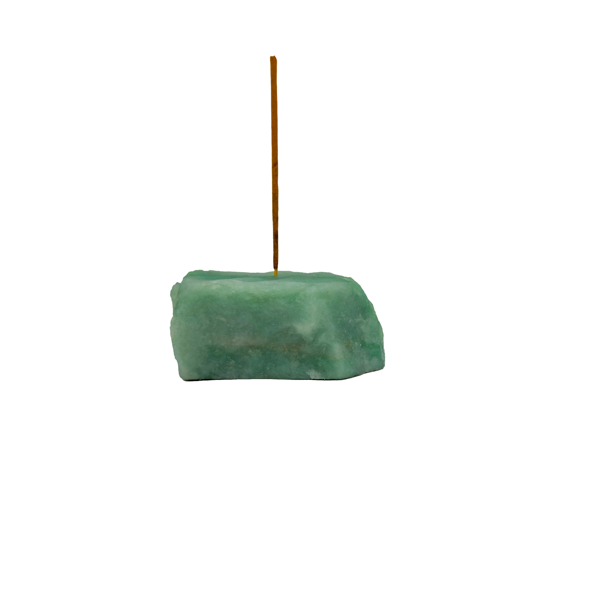 Polished Green Aventurine incense holder from Brazil, alternate view