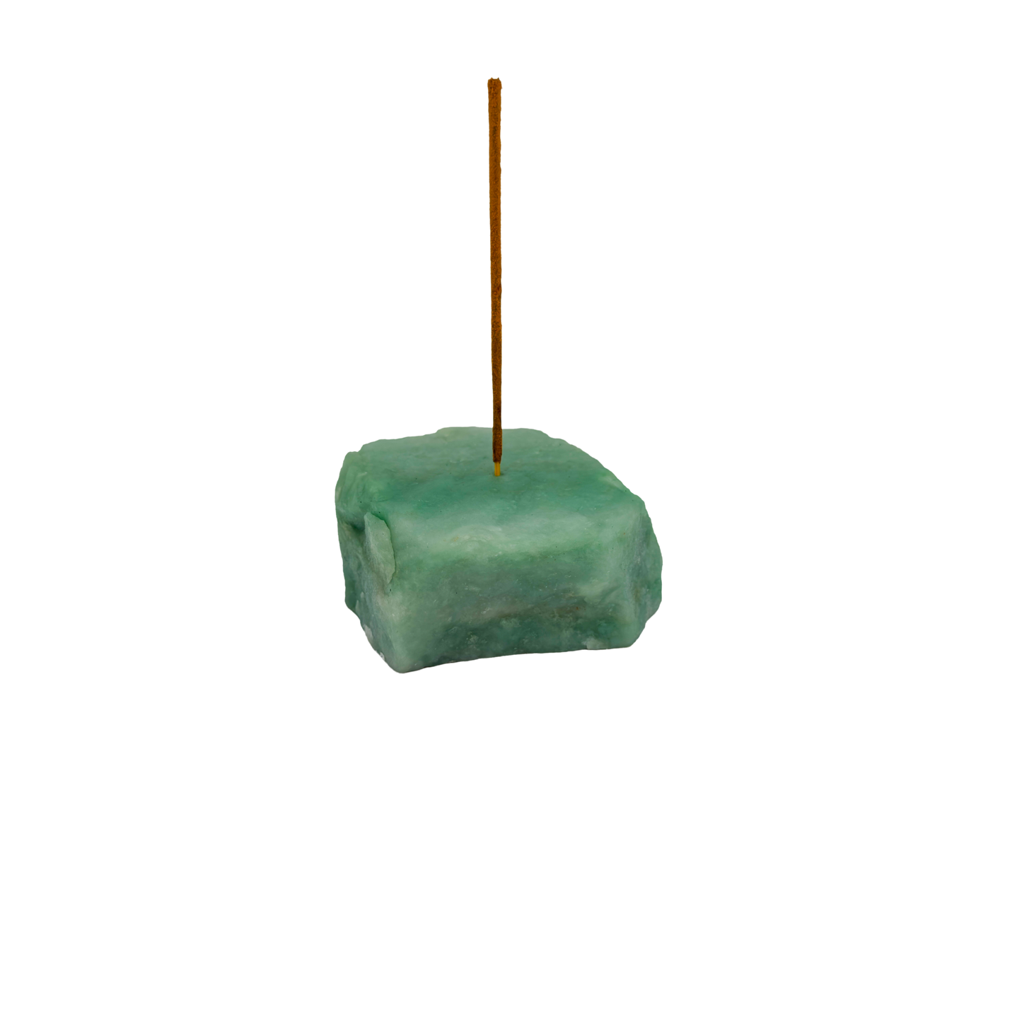 Polished Green Aventurine incense holder from Brazil, alternate view