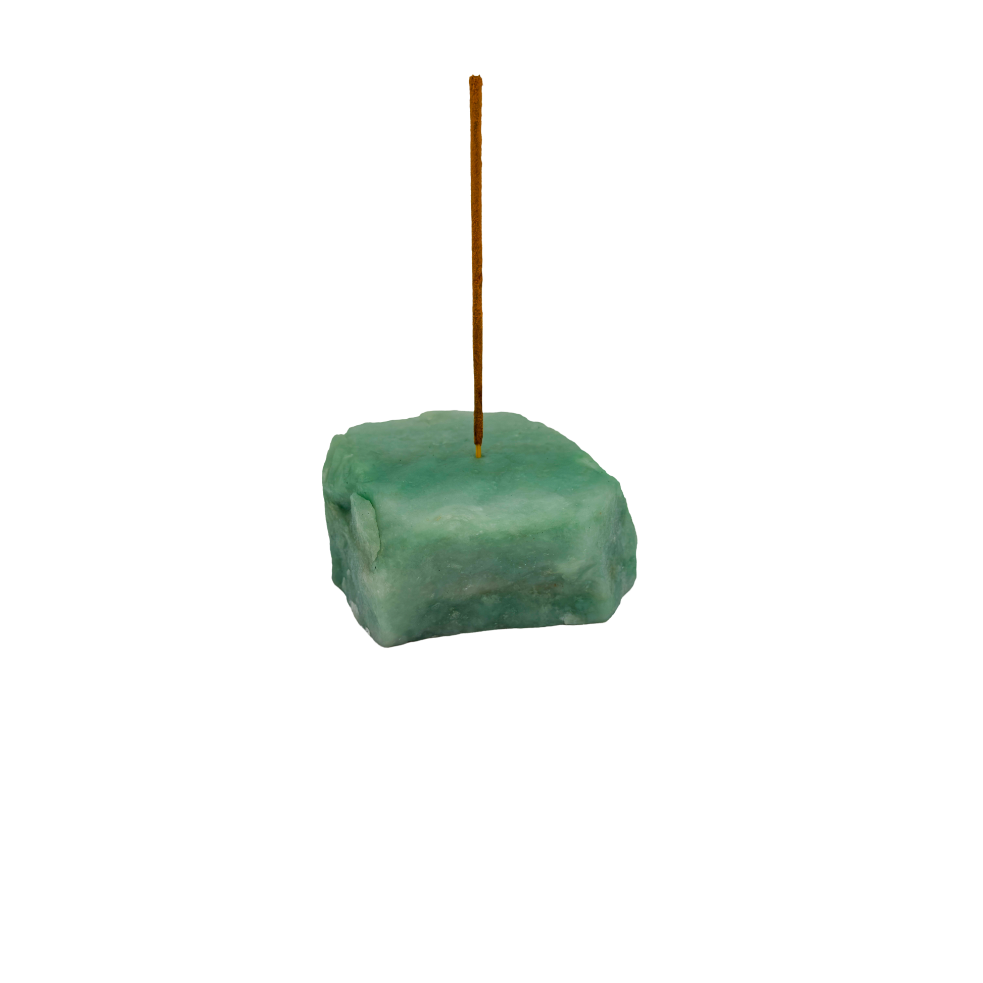 Polished Green Aventurine incense holder from Brazil, alternate view