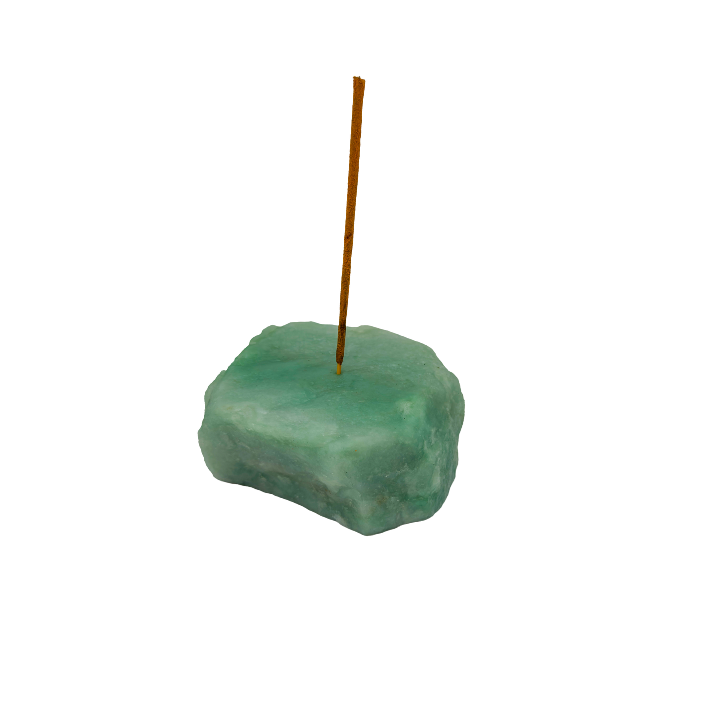 Polished Green Aventurine incense holder from Brazil, alternate view