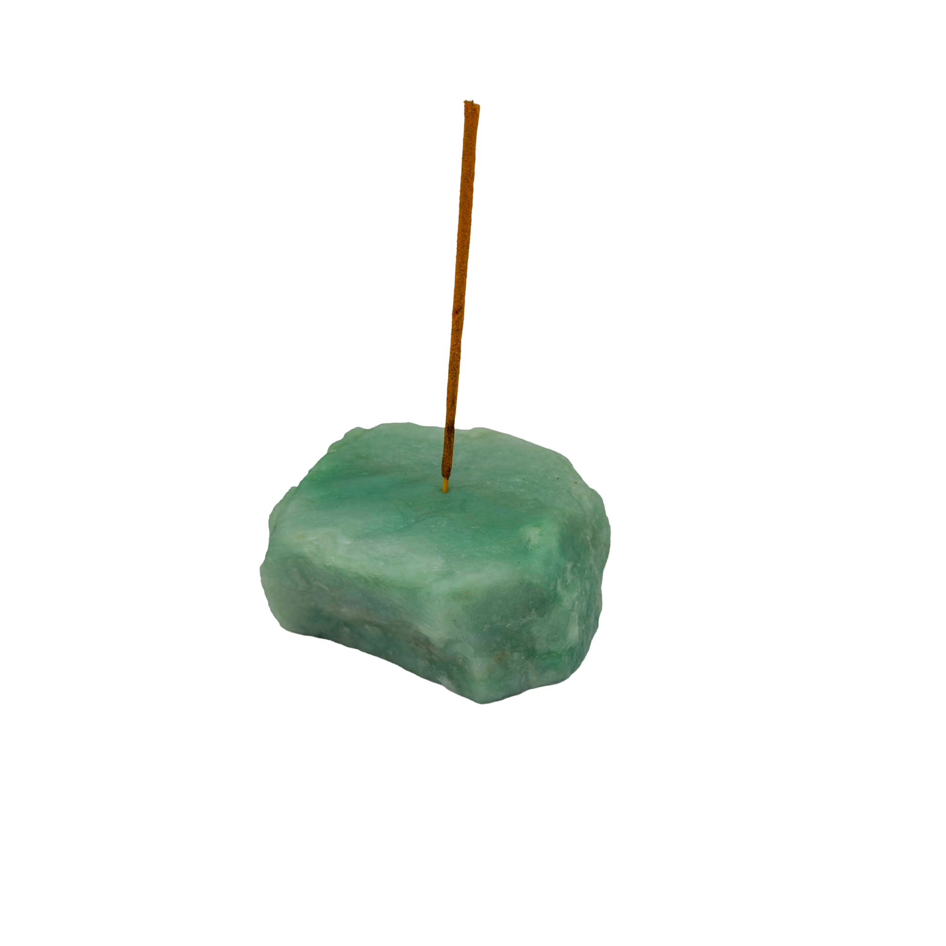 Polished Green Aventurine incense holder from Brazil, alternate view