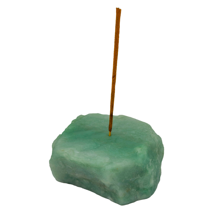 Polished Green Aventurine incense holder from Brazil, alternate view