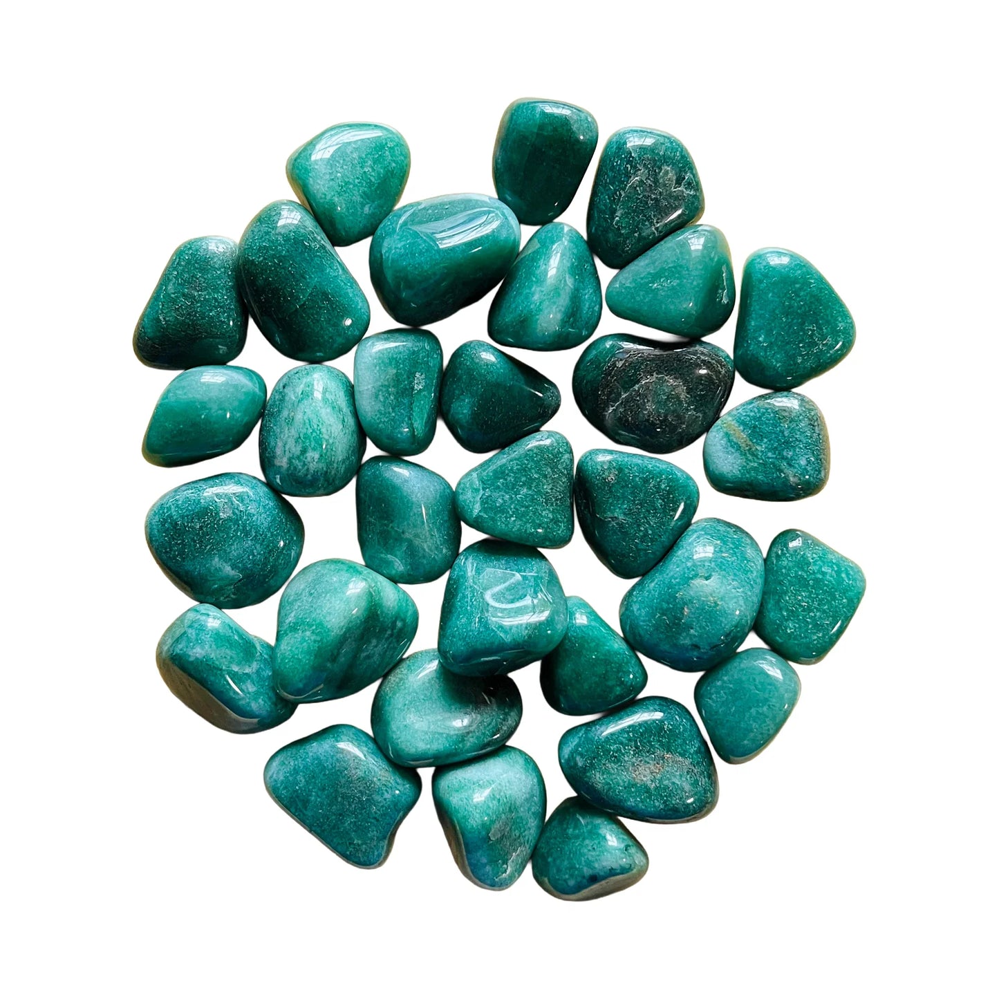 Tumbled Green Aventurine Crystals for Abundance, Emotional Healing & Love — green polished, AA grade Brazil-sourced