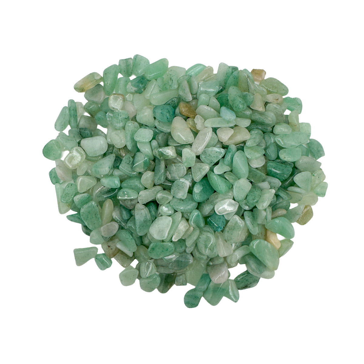 Green Aventurine polished crystal chips, A grade, from Mashonaland West, Zimbabwe
