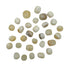 Golden Honey Calcite tumbled stones, AA grade from Peru, on a white background
