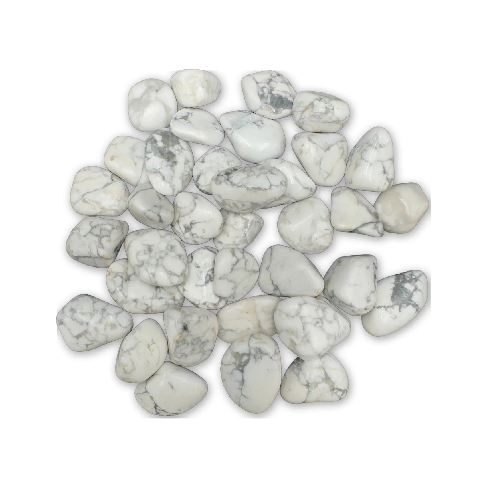Howlite Crystals for Anxiety Relief, Calm & Cleansing — beginner-friendly gray polished, AA from Zimbabwe