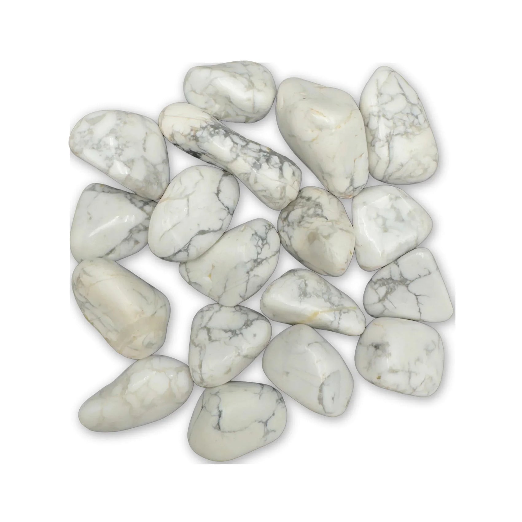 Howlite Crystals for Anxiety Relief, Calm & Cleansing — beginner-friendly gray polished, AA grade from Zimbabwe