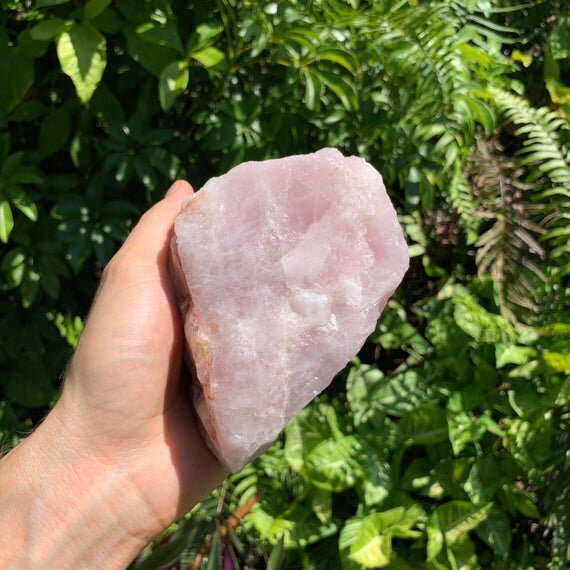Opposite side of Rose Quartz specimen, showing natural variation, associated with Love.