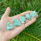 Full profile of Grade A Chrysoprase tumbled stone ready to ship from Beyond Bohemian