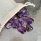 Alternate angle of purple Amethyst tumbled stone, hand-selected from Rio Grande do Sul, Brazil.