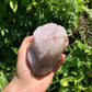 Side perspective of Rose Quartz specimen, kept close for Love and Self Love, from Madagascar.