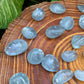 Full profile of Grade AA Celestite tumbled stone ready to ship from Beyond Bohemian
