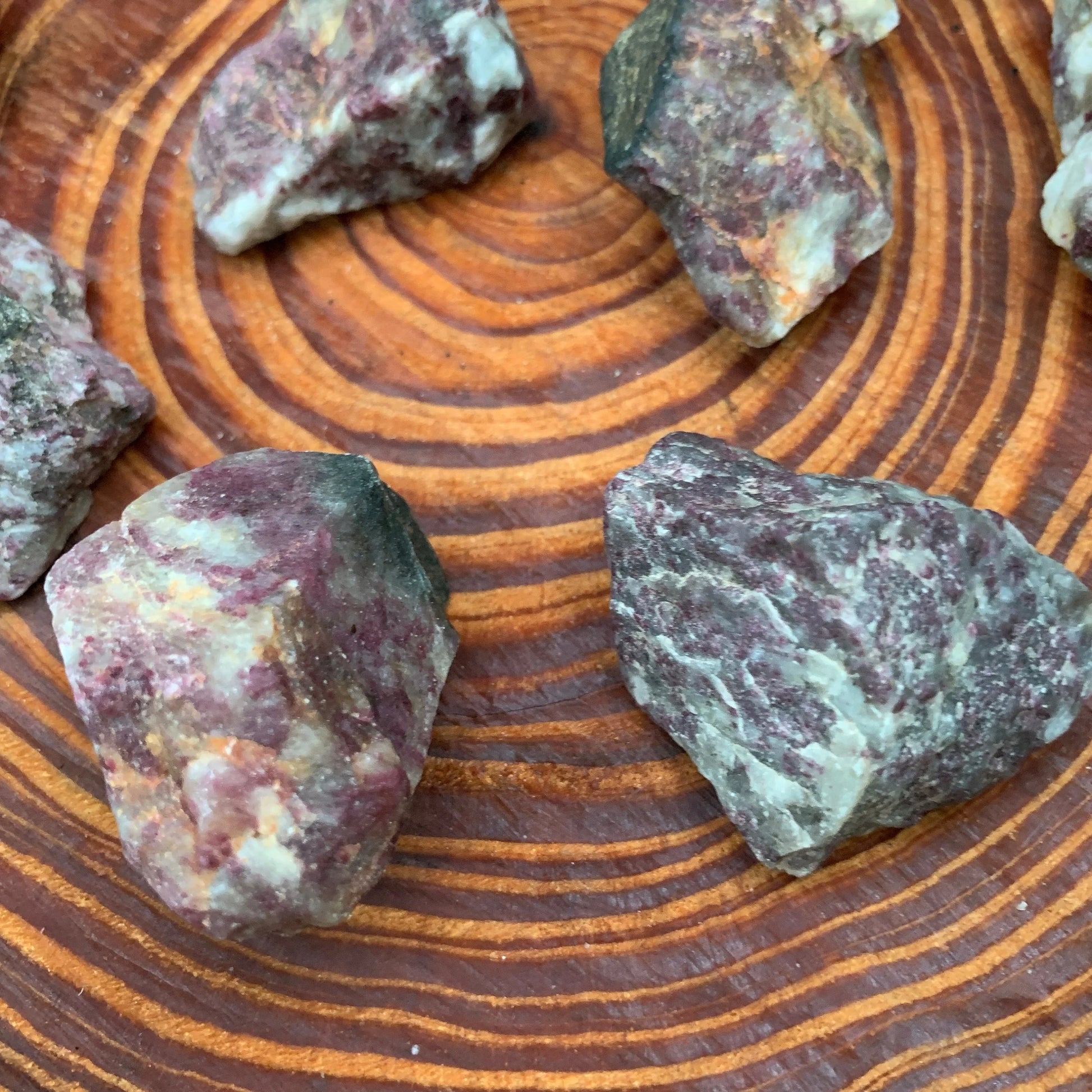 Detail shot of Grade AA Pink Tourmaline raw under natural light