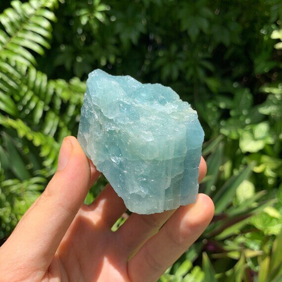 Full profile of Grade AA Aquamarine raw ready to ship from Beyond Bohemian