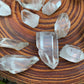 Detail shot of Grade A Clear Quartz point under natural light