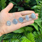 Full profile of Grade AA Celestite tumbled stone ready to ship from Beyond Bohemian