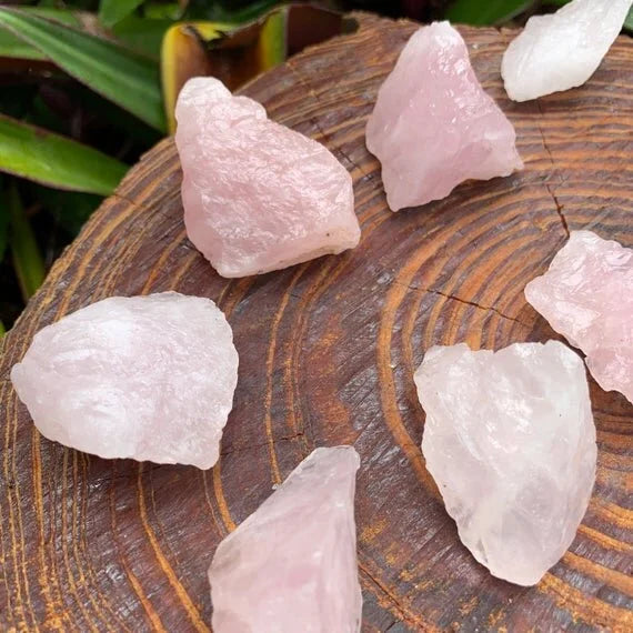 Handheld Rose Quartz raw crystal from Madagascar for meditation, Emotional Healing and Stress Relief