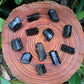 Base detail of Grade AA Black Tourmaline raw