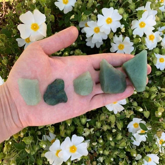 Aventurine raw stone from Brazil with Green color, polished finish for mindful calm